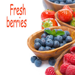 assortment of berries - raspberries, blueberries, strawberries