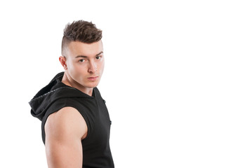 Portrait of a young model with copy space