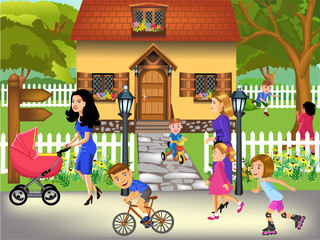 people walking on the street