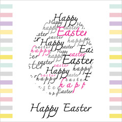 Happy Easter Typography White background