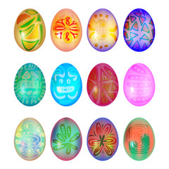 Set of colorful easter egg