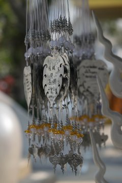 Write on Silver Bodhi for pray, traditional