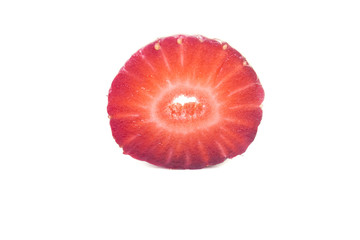 One piece of juicy red strawberry