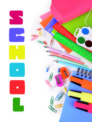 School supplies isolated on white