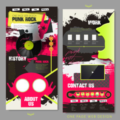 fashionable punk concept one page website design