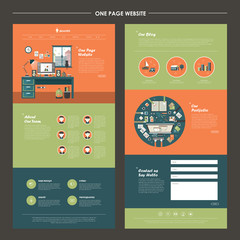 lovely workplace one page website design template