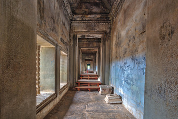 Walkway in Angkor Wat Temple, Siem Reap, Cambodia