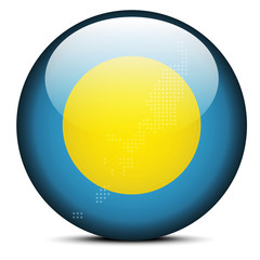 Map with Dot Pattern on flag button of Republic  Palau