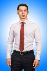 Fototapeta premium Male model with shirt isolated on white