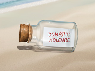 domestic violence message in a bottle