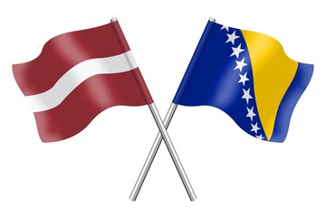 Flags: Latvia and Bosnia-Herzegovina