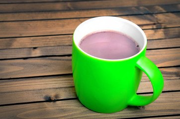 Hot chocolate on table