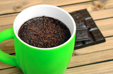 Hot chocolate on table