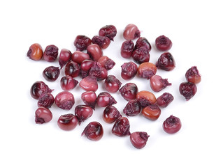 purple corn seeds  on white background