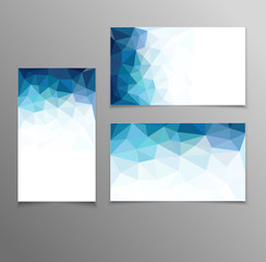 vector blue abstract business card templates