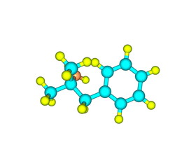 Phentermine molecule isolated on white