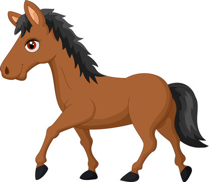 Cartoon brown horse