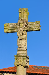 Pontevedra, crucero de una Virgen con Niño, Galicia, España