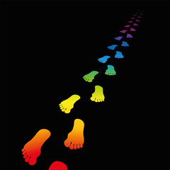 Footprint Rainbow Gradient Black