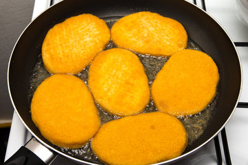 Schnitzel in der Pfanne