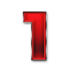 Metal digit one red