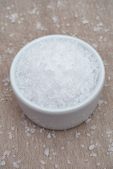 Sea salt in a bowl