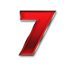 Metal dial seven red