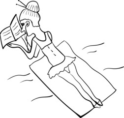 woman sunbathing on the beach