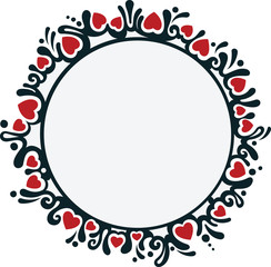 Round frame with hearts
