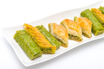 Türkische Baklava mit Tee