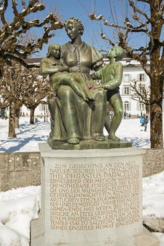 Denkmal f&uuml;r Paracelsus in Einsiedeln, Schwyz, Schweiz