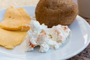 Ricotta and yellow cheeses