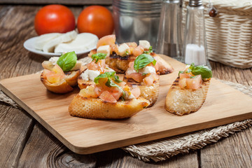 Appetizer bruschetta.