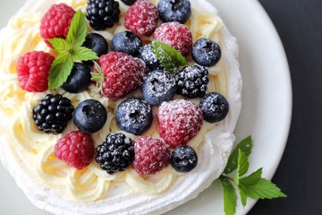 Dessert with berries