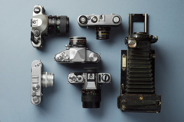 Collection of vintage cameras