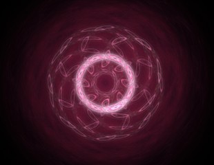 Lacy colorful clockwork pattern, digital fractal art design