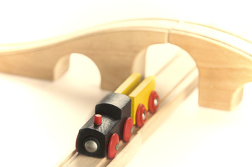 Wooden toy train setup © tom asz