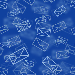 Blue mail seamless pattern