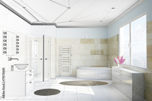 "Bad mit Fliesen aus Terrakotta" Stockfotos und lizenzfreie Bilder auf