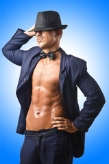 Fototapeta premium Naked dancer isolated on the white