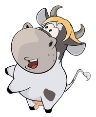 A small cow. Cartoon