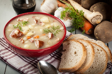 Sour soup made of rye flour