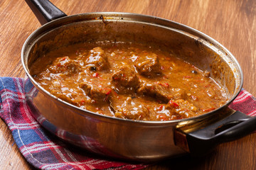 Beef stew in a pan