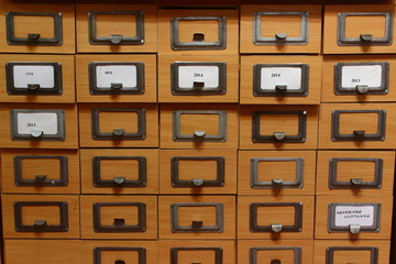 card catalog in a library