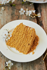 Russian traditional honey cake