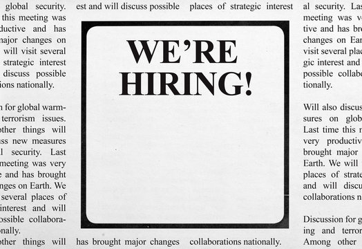 Job ad in newspaper
