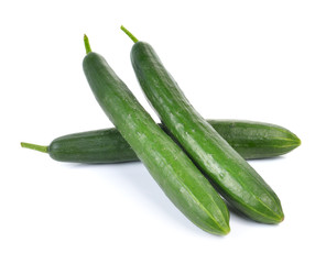 fresh cucumbers isolated on white background