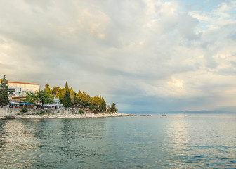 Naklejka premium Calm evening in the Bay of Adriatic Sea