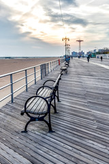 Fototapeta na wymiar Coney Island boardwalk. New York City
