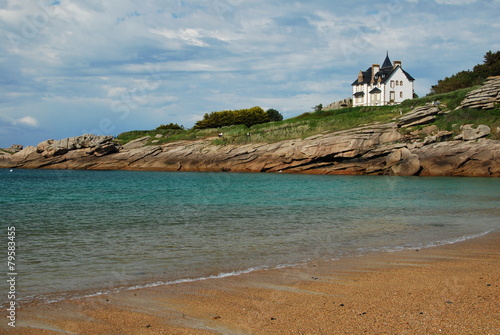 Plage De La Grève Blanche Trégastel Bretagne Stock Photo